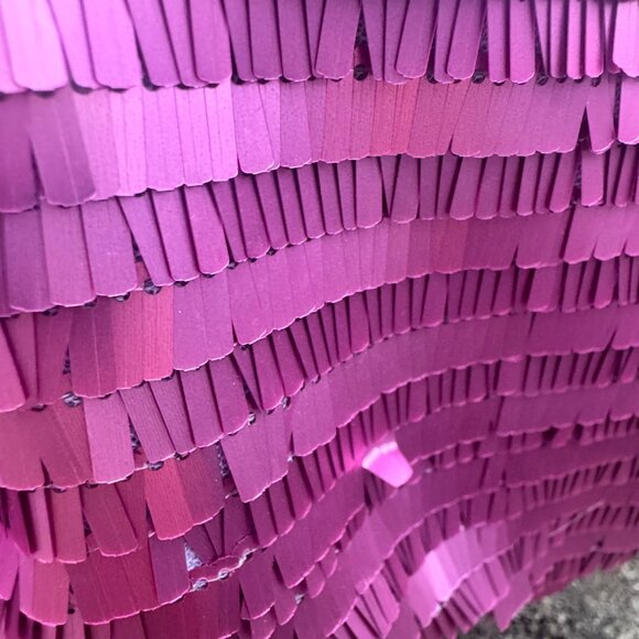 Sharif Designed in New York Pink Leather Sequin Fringe Shoulder Bag Magenta - Picture 13 of 17